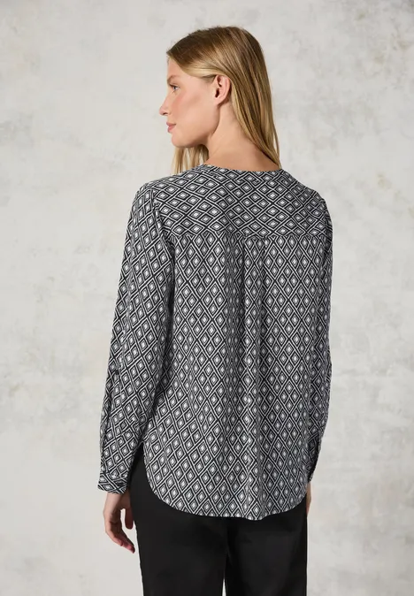 Bedruckte Bluse deep charcoal grey