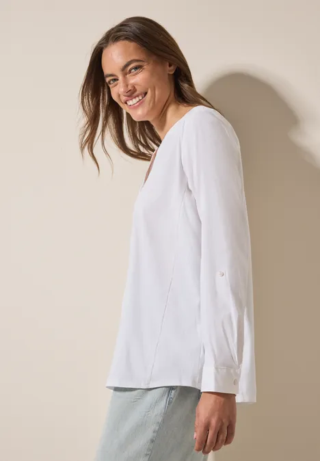 Materialmix Bluse vanilla white