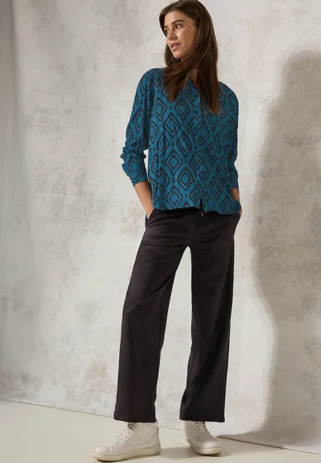 Bedruckte Longbluse celestial aqua blue