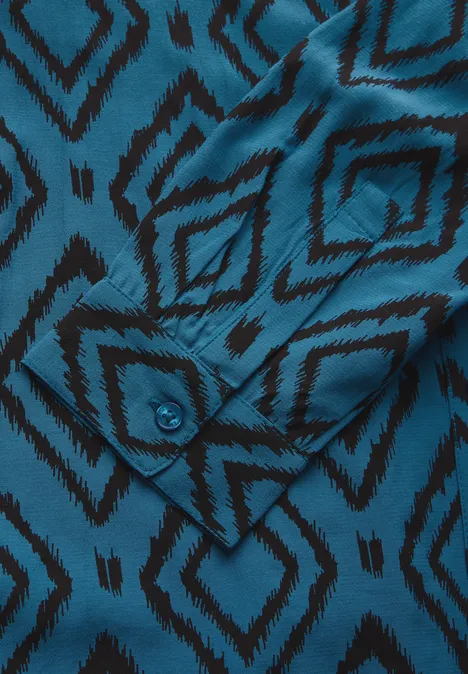 Bedruckte Longbluse celestial aqua blue