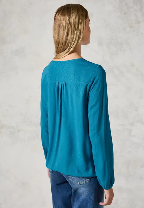 Jaquard-Bluse celestial aqua blue
