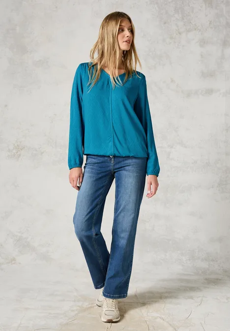 Jaquard-Bluse celestial aqua blue