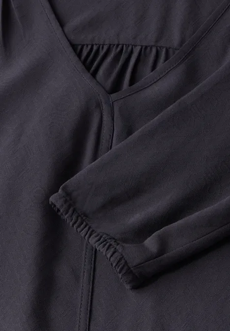 Jaquard-Bluse deep charcoal grey