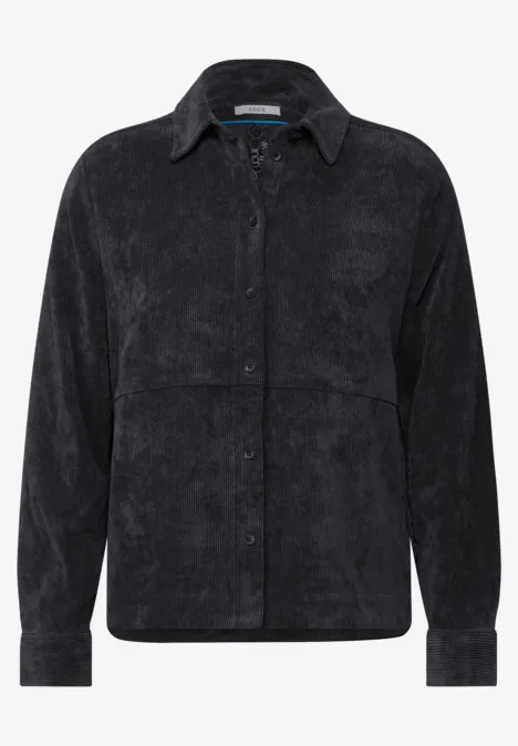 Cordbluse deep charcoal grey