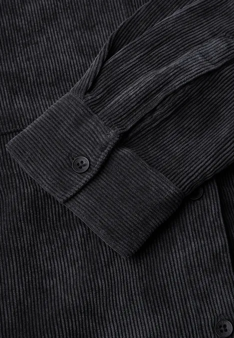Cordbluse deep charcoal grey