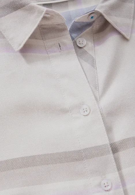 Karierte Bluse soft silver melange