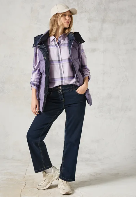 Karierte Bluse wild lilac melange