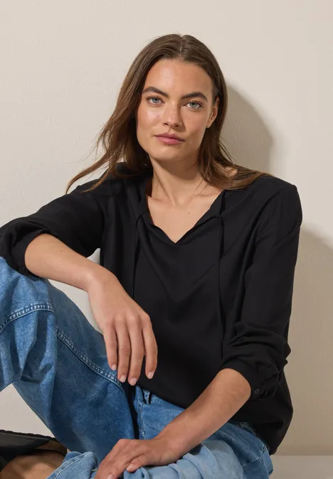 Tunika in Unifarbe Black
