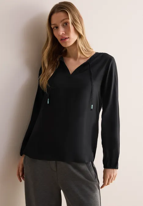 Bluse in Unifarbe Black