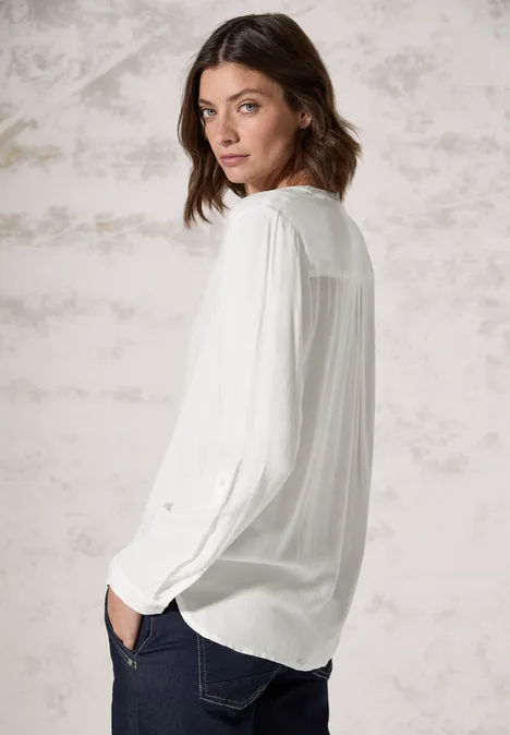 Bluse in Unifarbe vanilla white