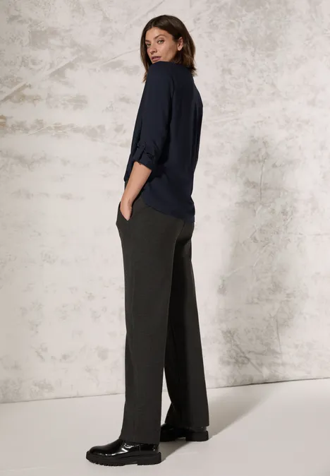 Bluse in Unifarbe universal blue