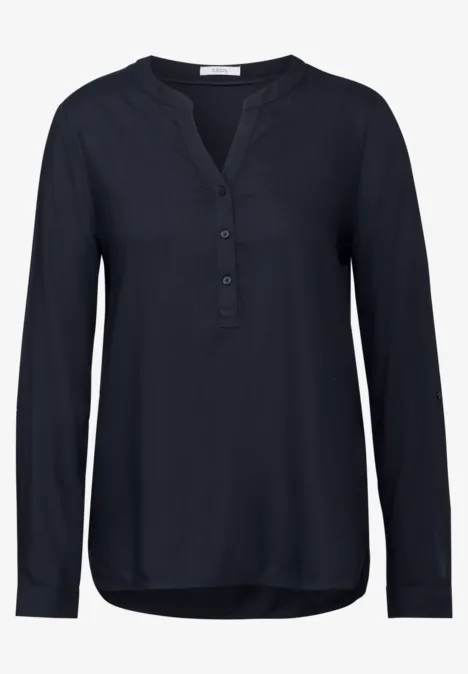 Bluse in Unifarbe universal blue