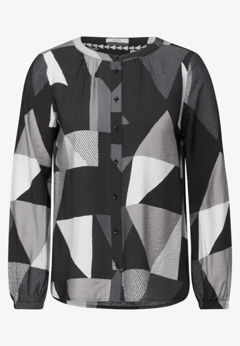 Bluse mit grafischem Muster Black