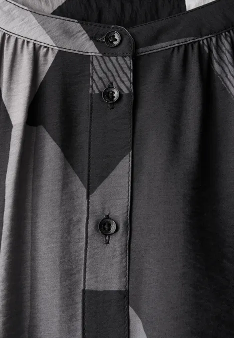Bluse mit grafischem Muster Black