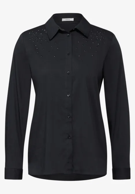 Bluse mit Glitzer-Details Black