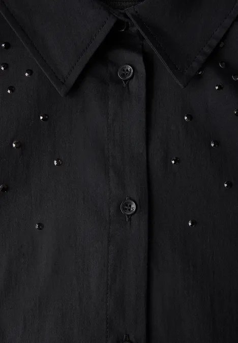 Bluse mit Glitzer-Details Black