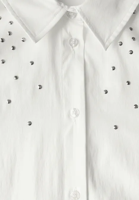 Bluse mit Glitzer-Details vanilla white