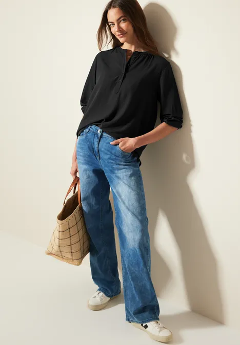 Strukturbluse Black