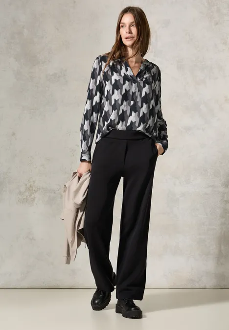 Bedruckte Bluse Black