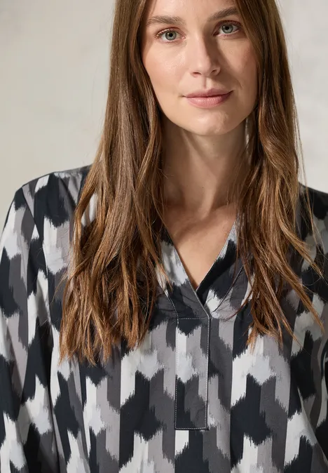 Bedruckte Bluse Black