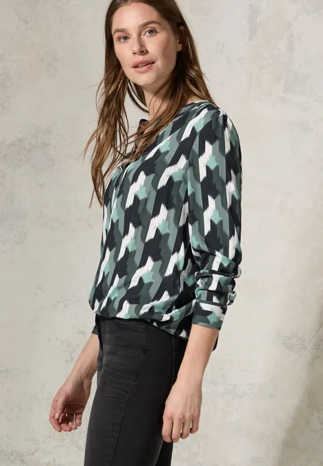 Bedruckte Bluse active khaki