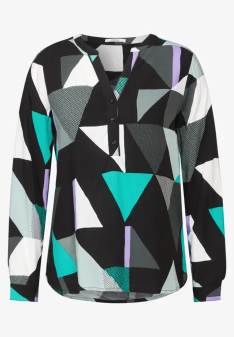 Bedruckte Bluse Black