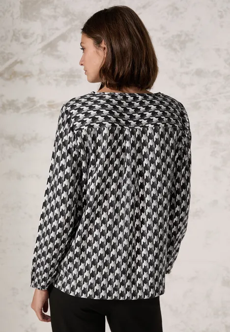 Bluse mit grafischem Print Black