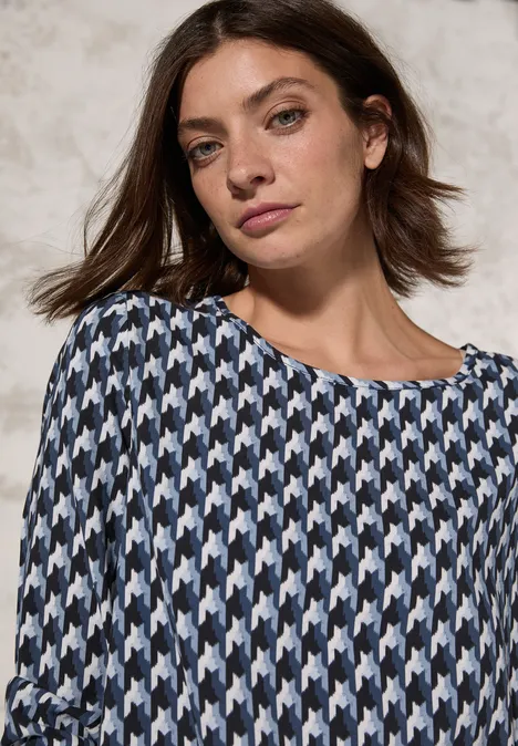 Bluse mit grafischem Print universal blue