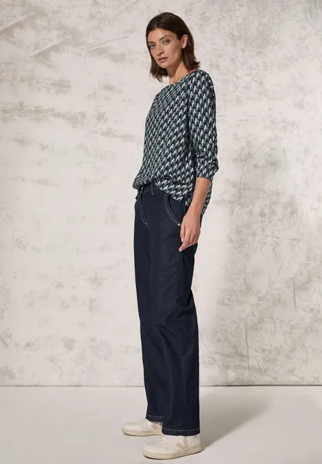 Bluse mit grafischem Print active khaki