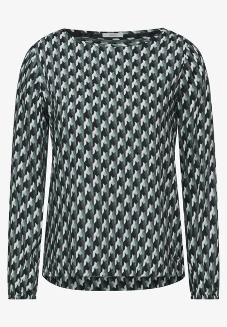 Bluse mit grafischem Print active khaki