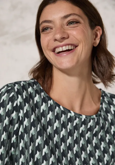 Bluse mit grafischem Print active khaki