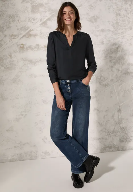 Bluse mit Glitzer-Details Black