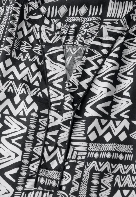 Gemusterte Bluse Black