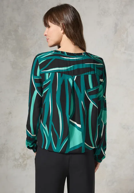 Bluse mit Smock-Detail Black
