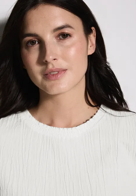 Bluse mit Smock-Detail vanilla white