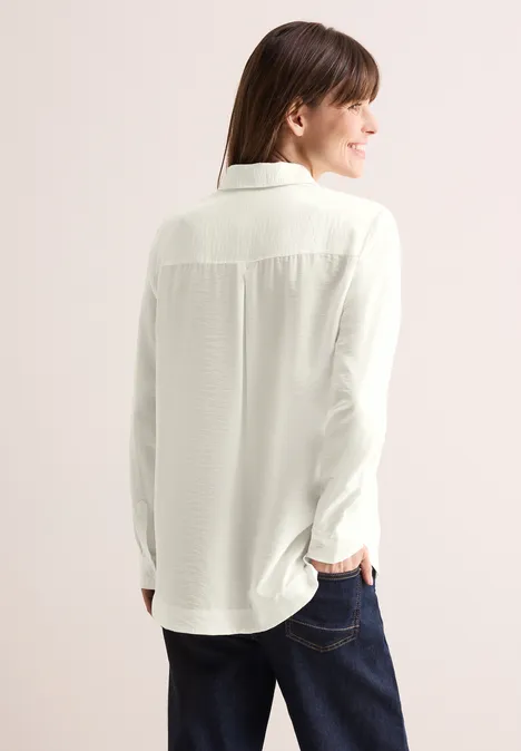 Bluse in Unifarbe vanilla white
