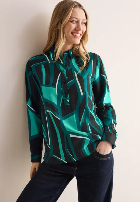 Bedruckte Bluse Black