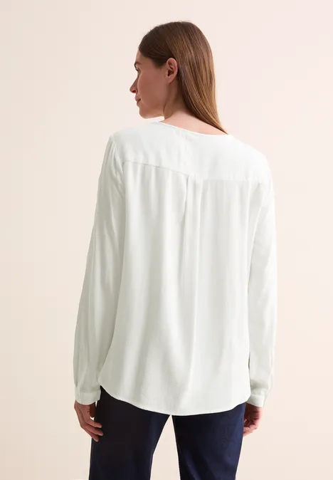 Bluse in Unifarbe vanilla white