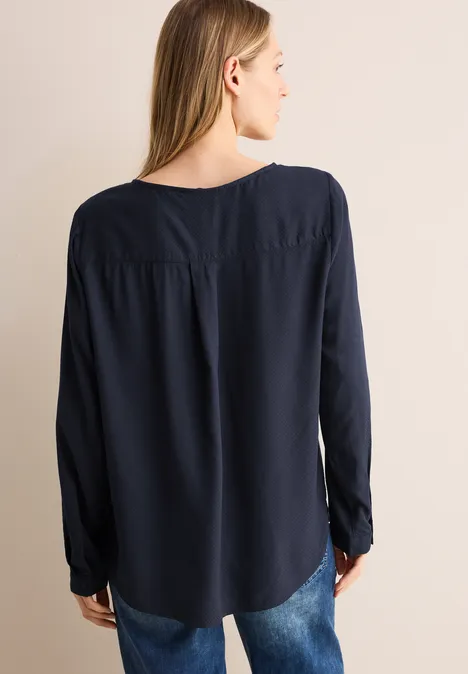 Bluse in Unifarbe universal blue