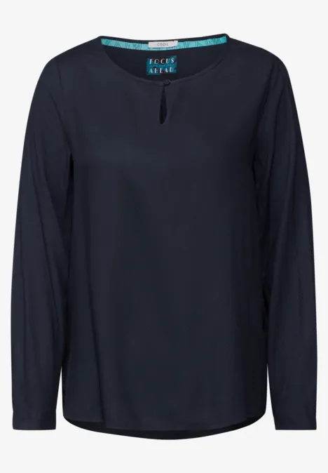 Bluse in Unifarbe universal blue