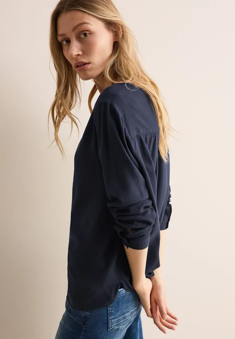 Bluse in Unifarbe universal blue