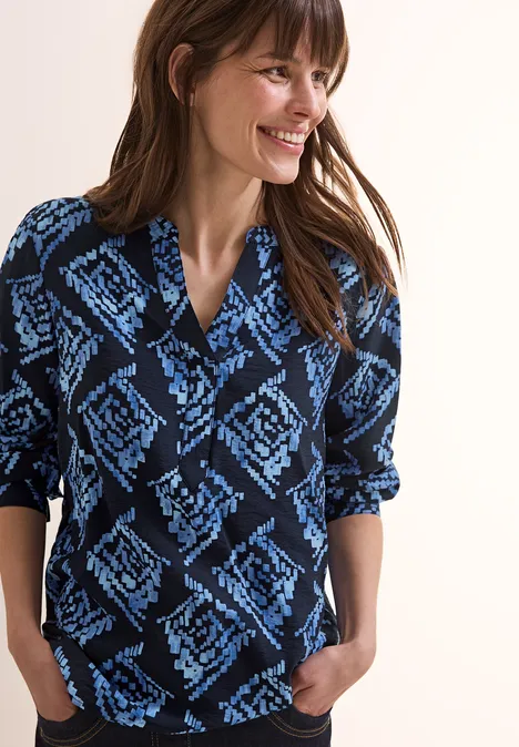 Bedruckte Bluse universal blue