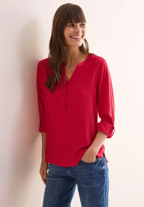Bluse in Unifarbe granita red