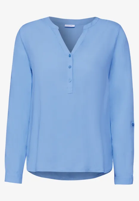 Bluse in Unifarbe fresh light blue
