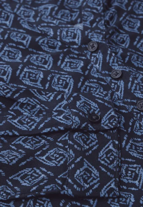 Tunika mit Minimal Print universal blue