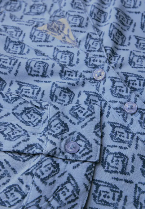 Tunika mit Minimal Print fresh light blue