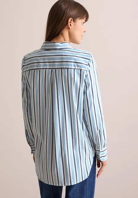 Gestreifte Longblouse fresh light blue
