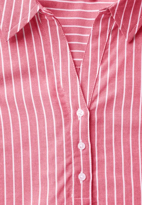 Gestreifte Oxford Bluse granita red