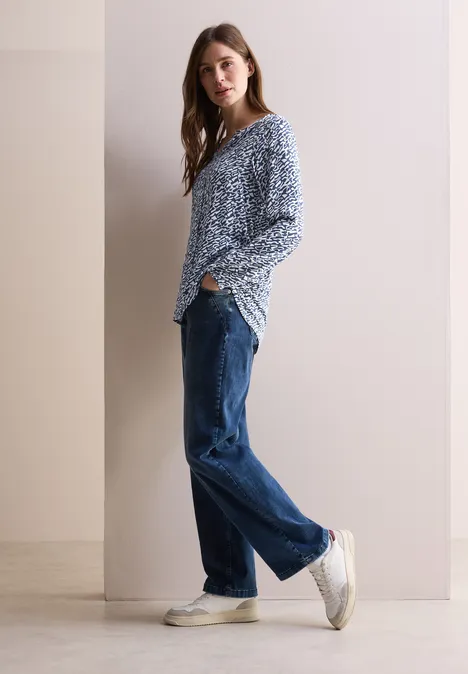 Bedruckte Bluse true navy