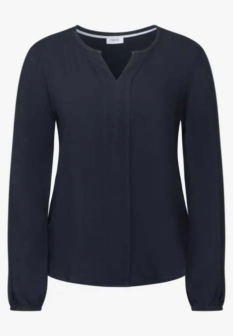Bluse in Unifarbe universal blue